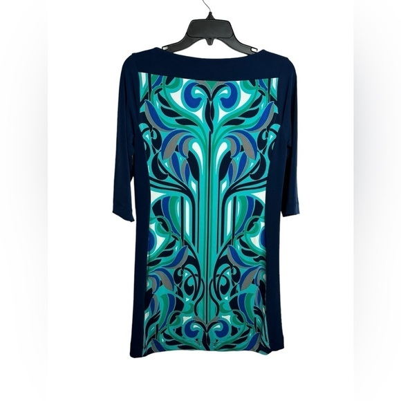 Banana Republic Blue AbstractColor Block Shift Dress Size Small Petite - Picture 5 of 7